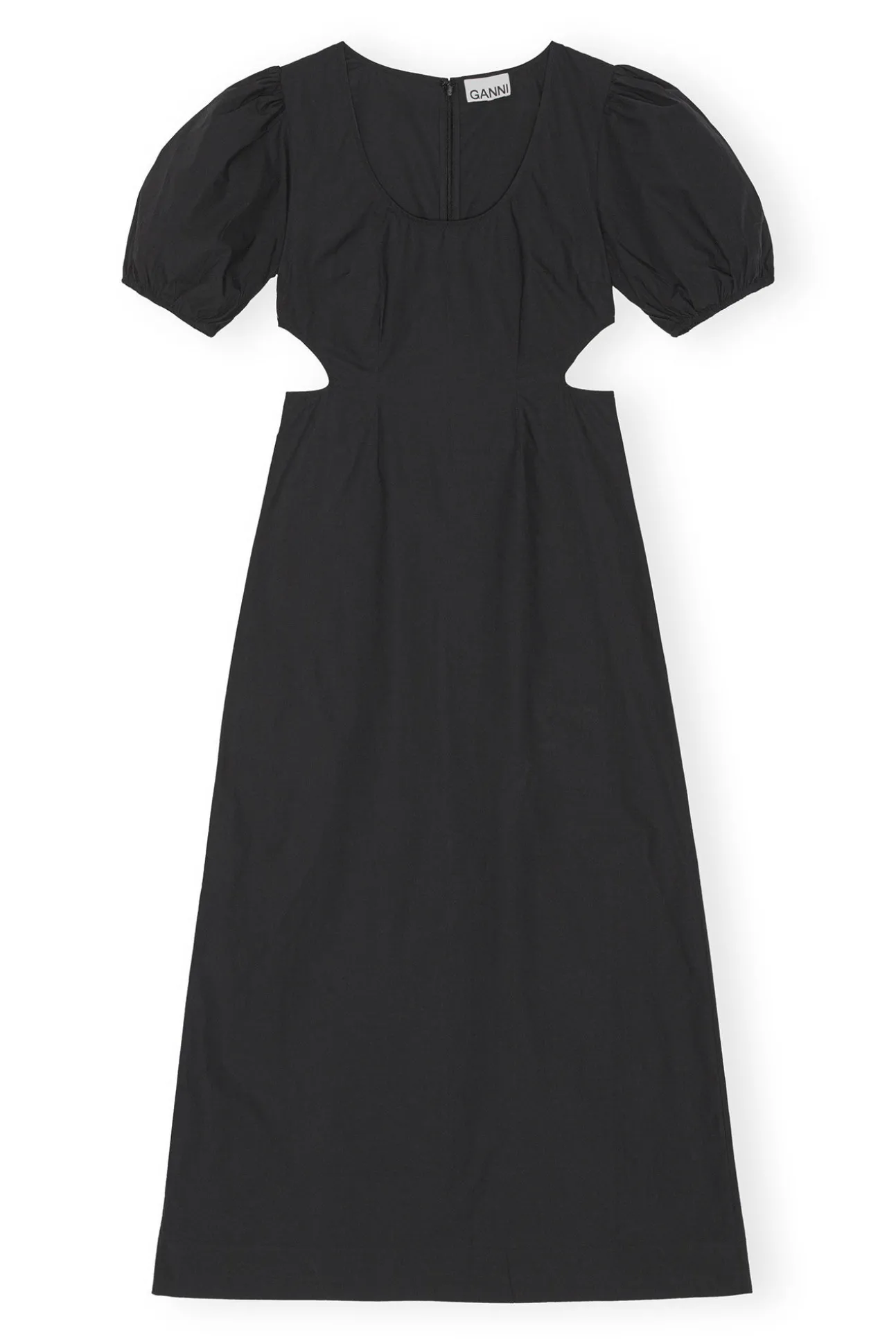 Sale GANNI Cutout-Kleid Aus Cotton Poplin Black