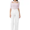 Discount GANNI Cut-Out-Oberteil Aus Weicher Wool Pink Tulle