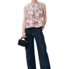Store GANNI 3D-Jacquard-Bluse Mit Band Sugar Plum