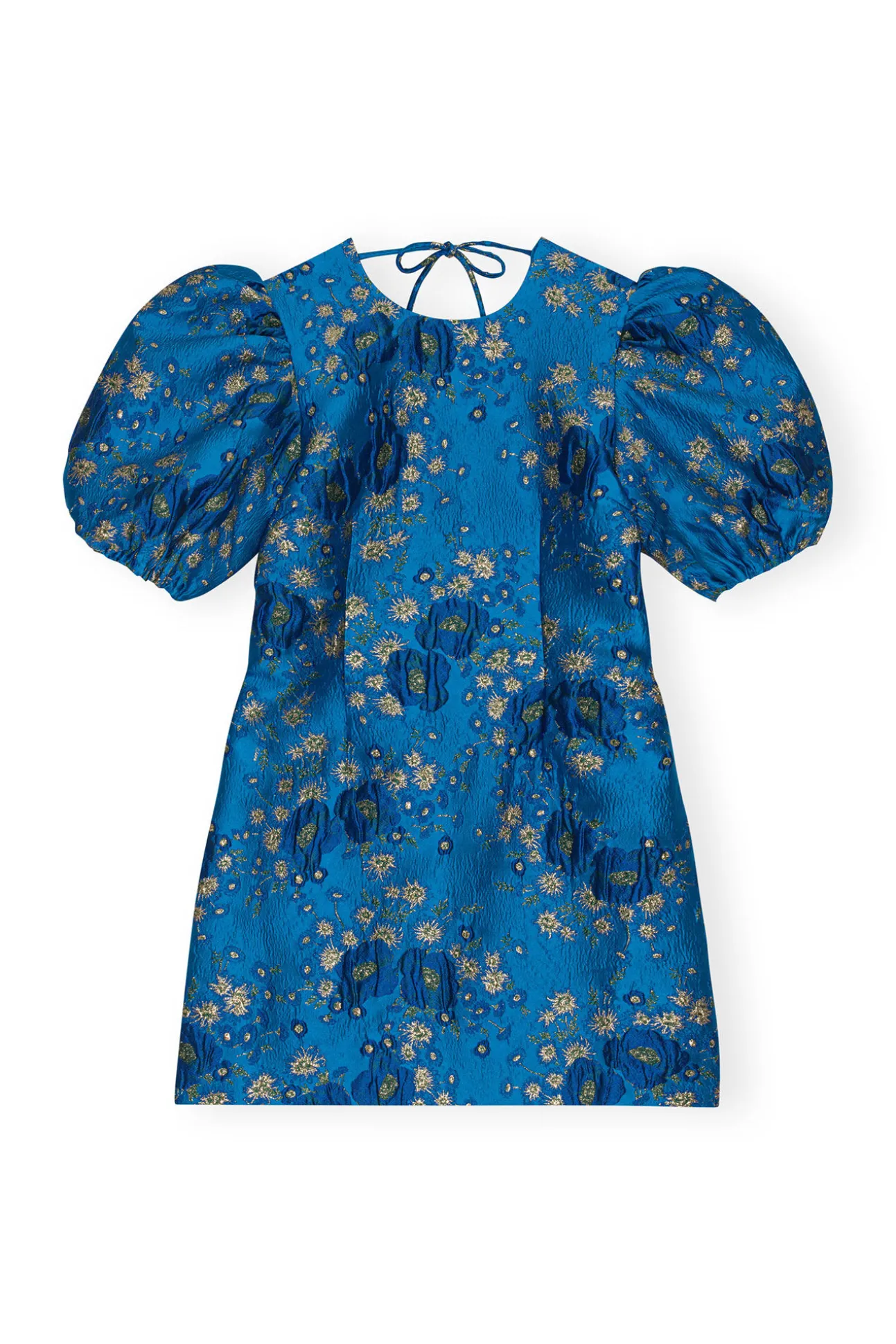 Discount GANNI 3D-Jacquard-Minikleid Mit Offenem Rucken Brilliant Blue