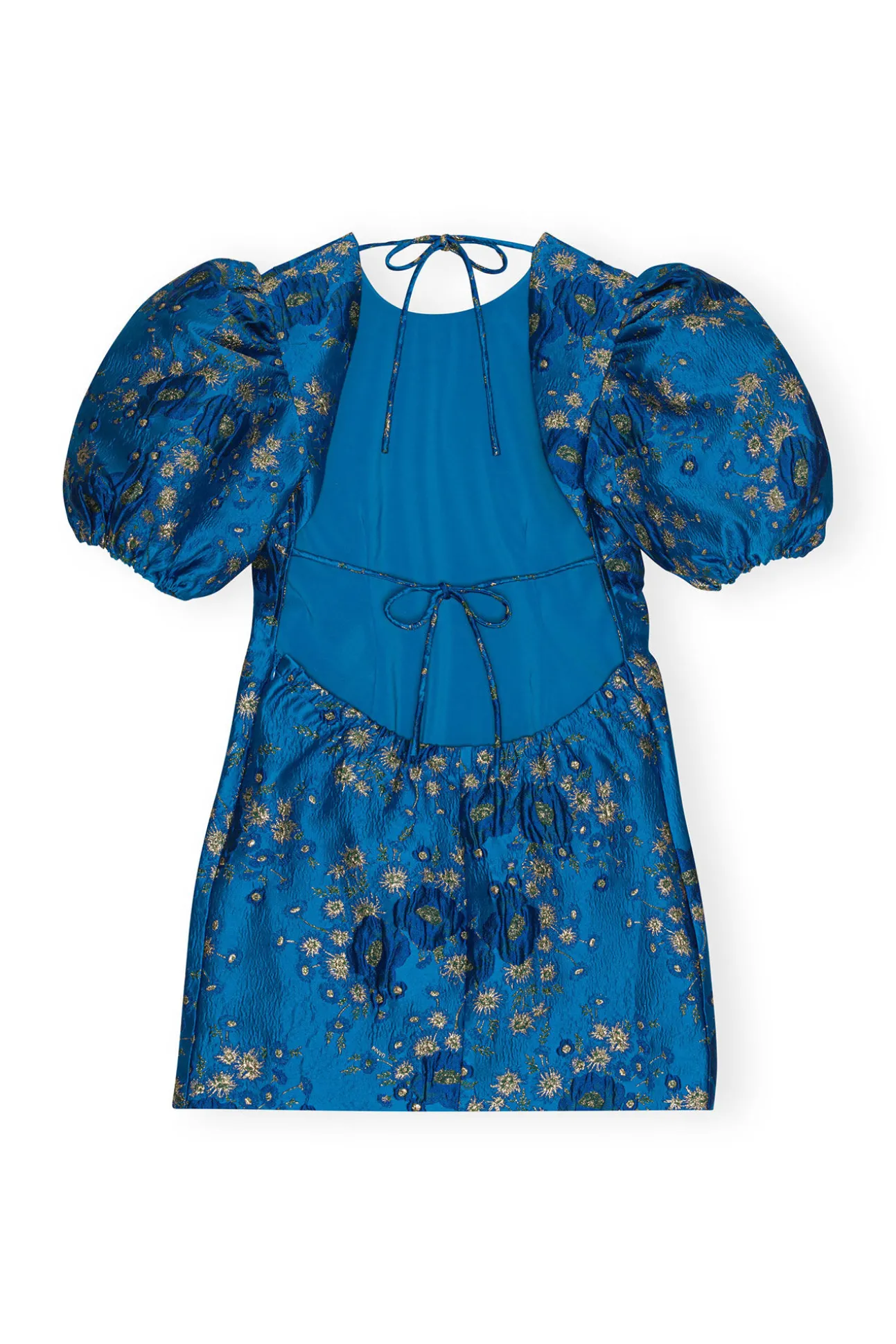 Discount GANNI 3D-Jacquard-Minikleid Mit Offenem Rucken Brilliant Blue