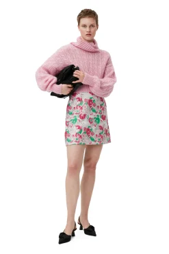Best GANNI 3D-Jacquard-Minirock Sugar Plum