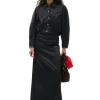 Store GANNI Doppel-Satin-Maxirock Black