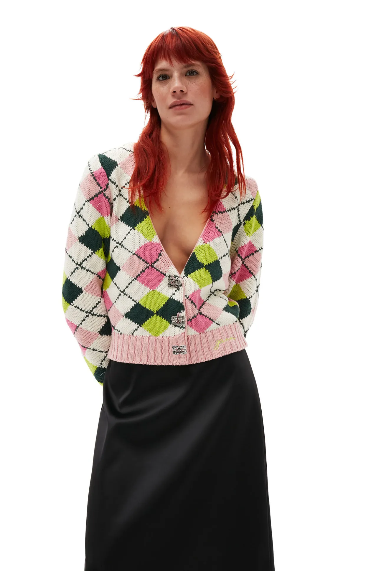 Store GANNI Doppel-Satin-Maxirock Black