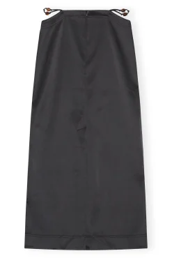 Store GANNI Doppel-Satin-Maxirock Black
