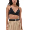 Flash Sale GANNI Doppel-Satin-Oberteil Black