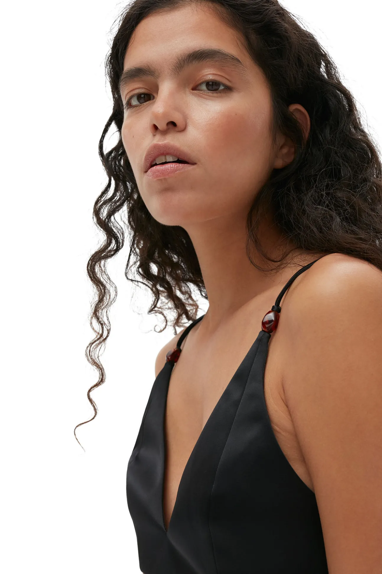 Flash Sale GANNI Doppel-Satin-Oberteil Black