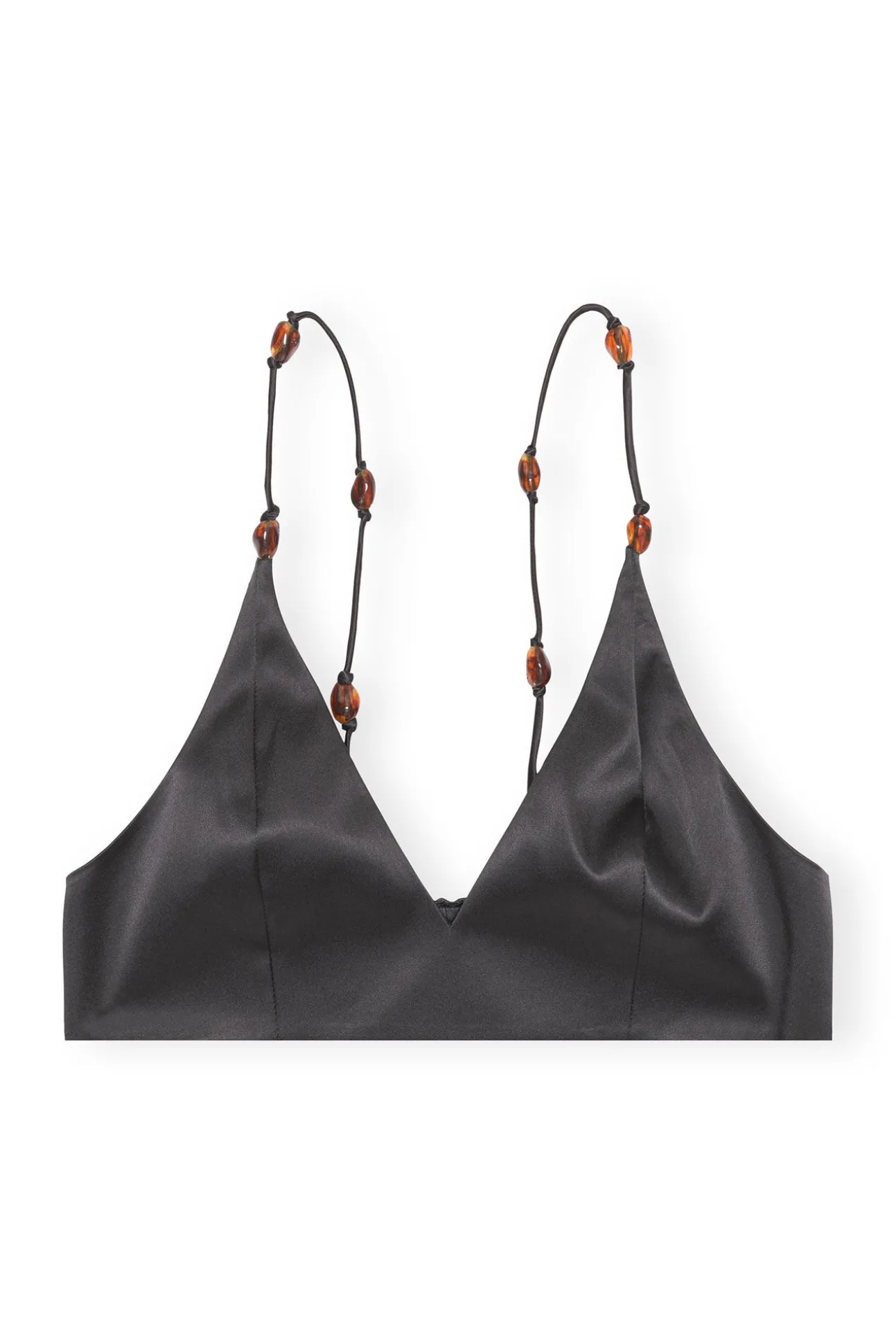 Flash Sale GANNI Doppel-Satin-Oberteil Black