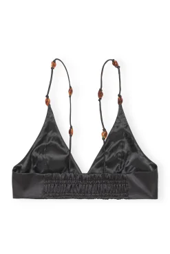 Flash Sale GANNI Doppel-Satin-Oberteil Black