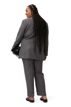 Best Sale GANNI Drapierte Streifenhose Black Stripes