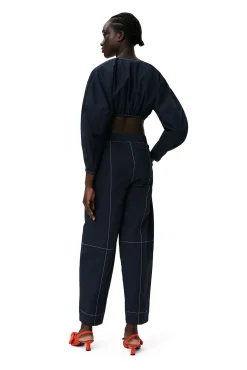 Fashion GANNI Elastische Curve-Hose Sky Captain