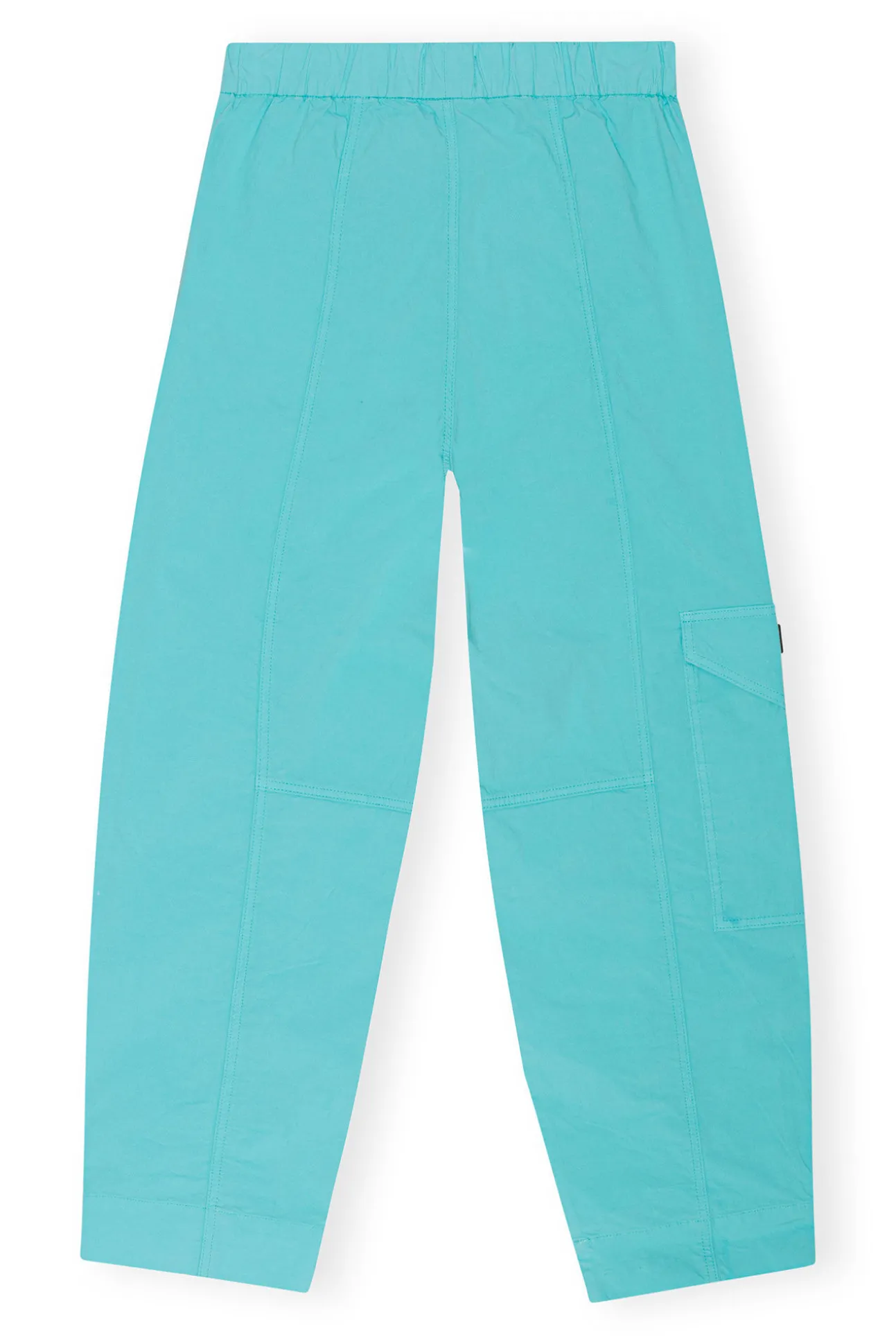 Online GANNI Elastische Curve-Hose Blue Curacao
