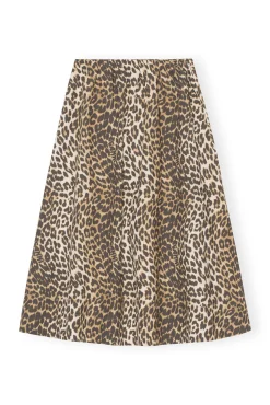 Online GANNI Elastischer Maxirock Mit Leopardenprint Big Leopard Almond Milk