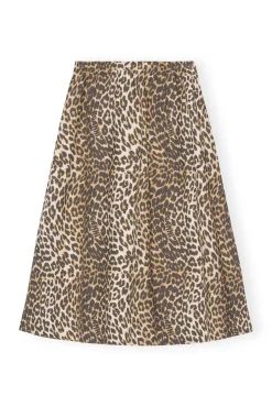 Online GANNI Elastischer Maxirock Mit Leopardenprint Big Leopard Almond Milk