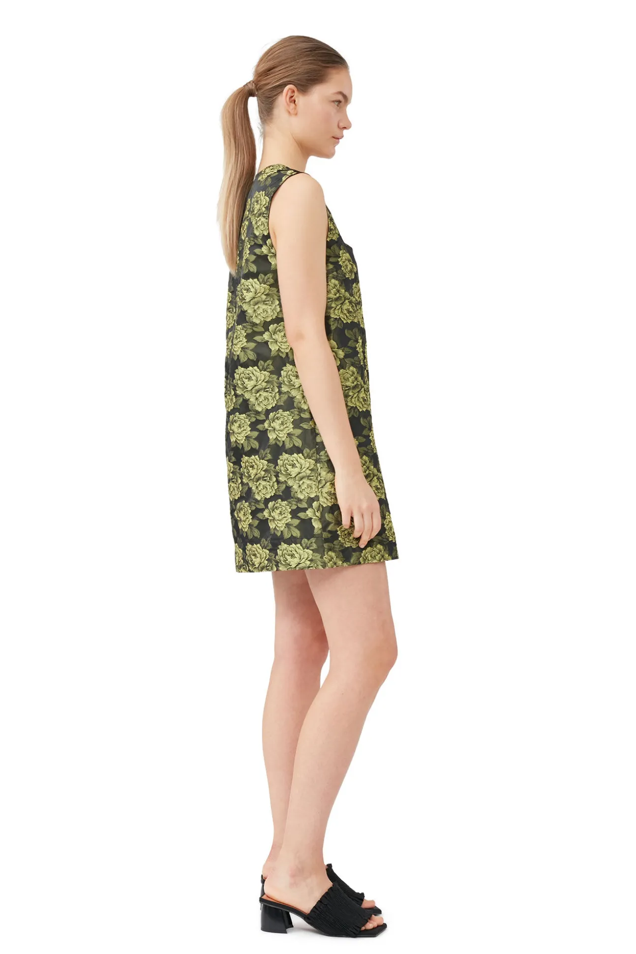 Sale GANNI Elegantes Minikleid Mit Blumenjacquard Lemon Zest