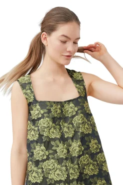 Sale GANNI Elegantes Minikleid Mit Blumenjacquard Lemon Zest