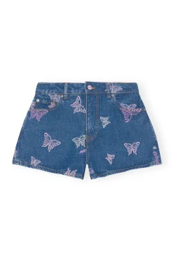 Clearance GANNI Embroideryhigh Waisted Hotpants Denim