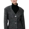 New GANNI Enganliegender Blazer Aus Wolle Phantom