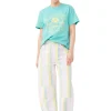 Discount GANNI Entspannt Geschnittenes Basic-Jersey-Sport-T-Shirt Lagoon