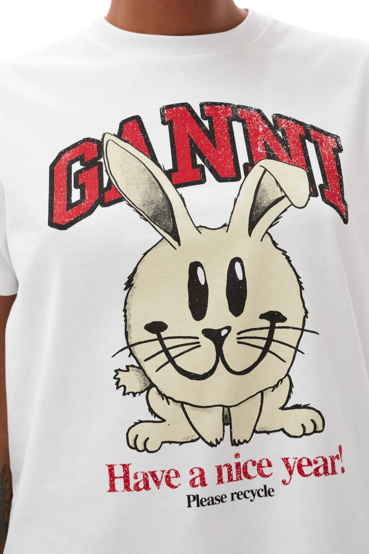 Online GANNI Entspannt Geschnittenes Basic-Jersey-T-Shirt Bright White
