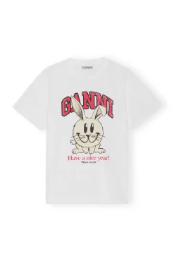 Online GANNI Entspannt Geschnittenes Basic-Jersey-T-Shirt Bright White