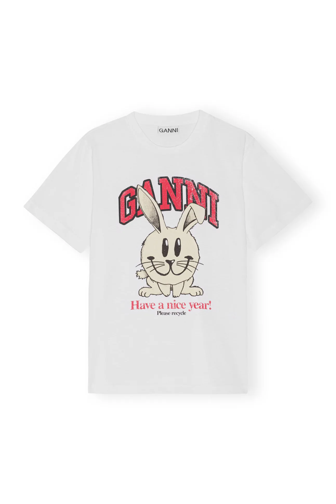 Online GANNI Entspannt Geschnittenes Basic-Jersey-T-Shirt Bright White
