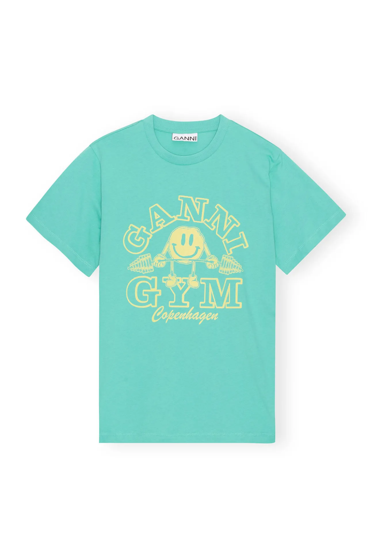Discount GANNI Entspannt Geschnittenes Basic-Jersey-Sport-T-Shirt Lagoon