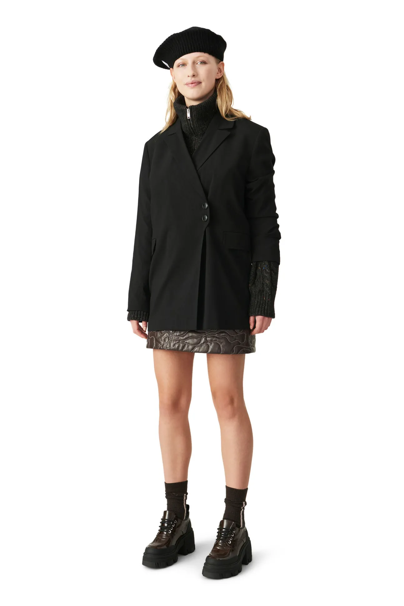 Clearance GANNI Entspannter Anzug-Blazer Black