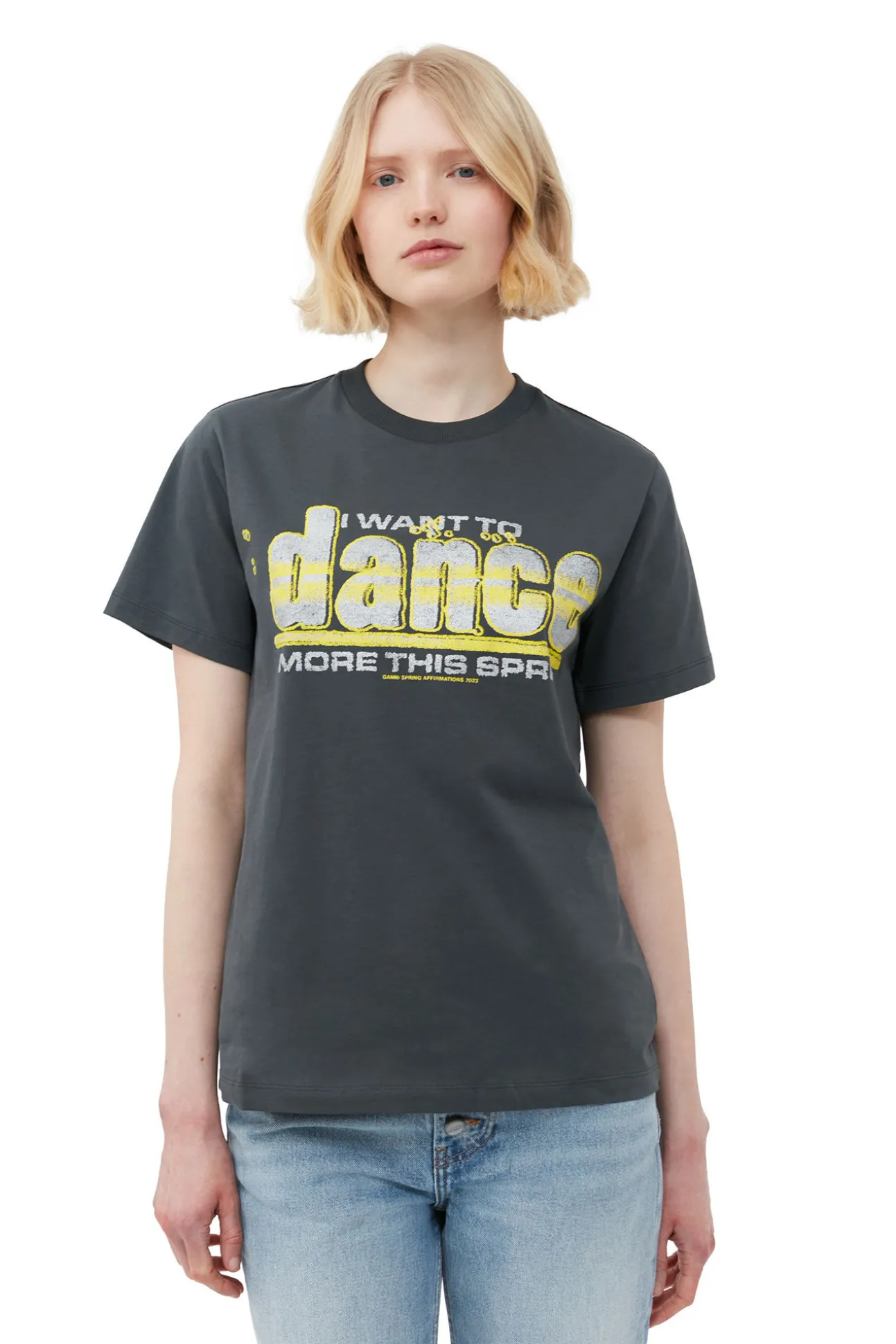 Online GANNI Entspanntes Dance-T-Shirt Volcanic Ash