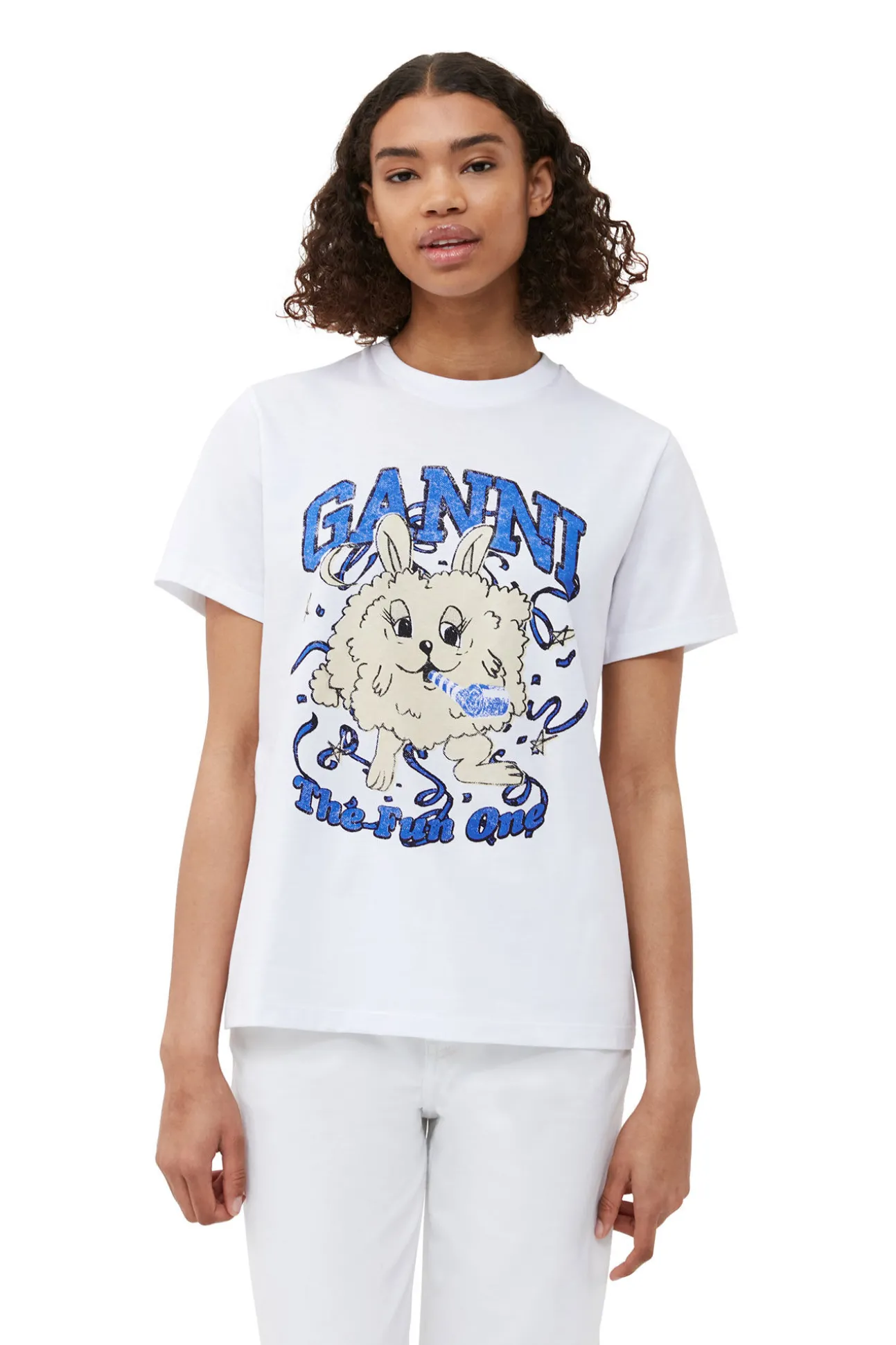 Online GANNI Entspanntes Fun-Bunny-T-Shirt Bright White