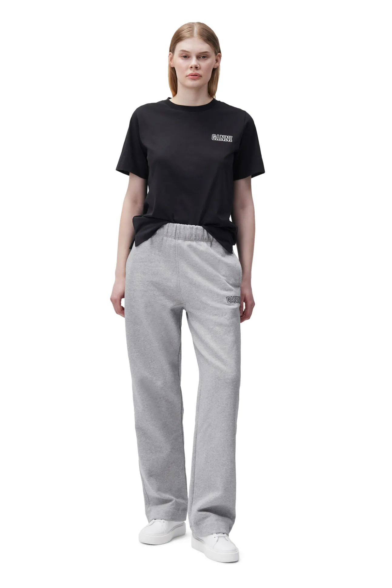 Store GANNI Entspanntes Logo-T-Shirt Black