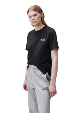 Store GANNI Entspanntes Logo-T-Shirt Black