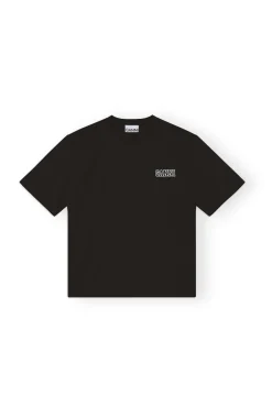Store GANNI Entspanntes Logo-T-Shirt Black