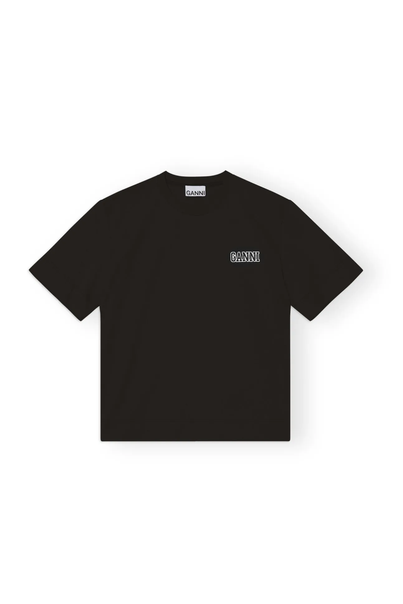Store GANNI Entspanntes Logo-T-Shirt Black