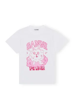 Best Sale GANNI Entspanntes Love-Bunny-T-Shirt Bright White