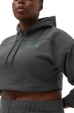 Cheap GANNI Fabrics Of The Future Crop-Hoodie Phantom