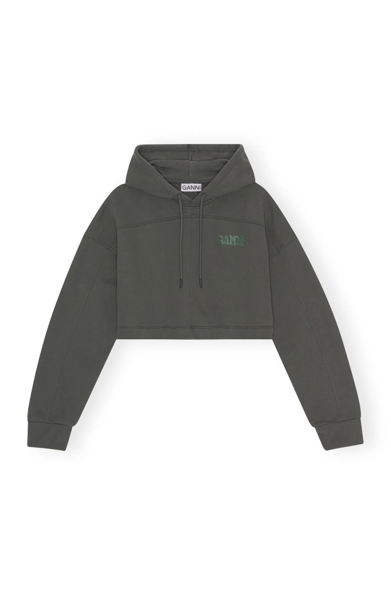 Cheap GANNI Fabrics Of The Future Crop-Hoodie Phantom