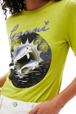 Cheap GANNI Fabrics Of The Future Dolphin T-Shirt Tender Shoots