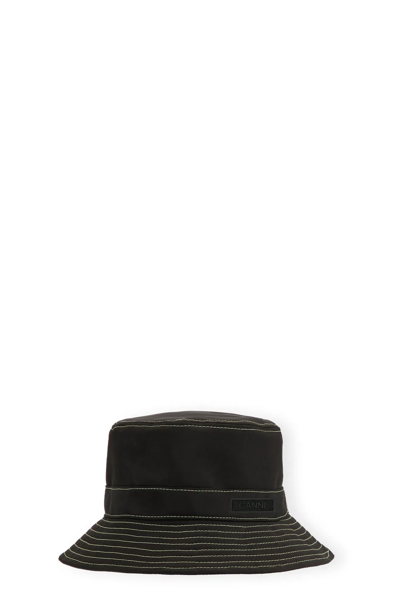 Cheap GANNI Fischerhut Mit Gelber Naht Black