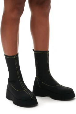 Discount GANNI Flache Retro-Sockenstiefel Black