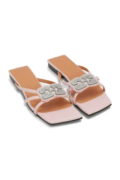 Discount GANNI Flache Sandalen Mit Lila Schmetterlings-Strass Light Lilac