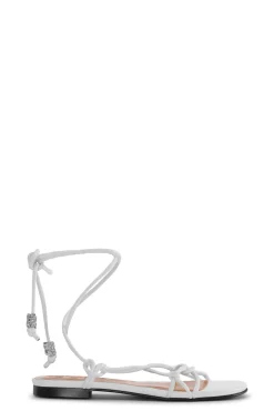 Online GANNI Flache Sandalen Mit Weisen Knoten Egret