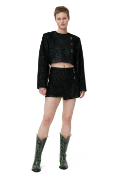 Outlet GANNI Funkelnder Minirock Black
