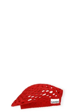 Flash Sale GANNI Gehakelte Baskenmutze Aus Wool Fiery Red