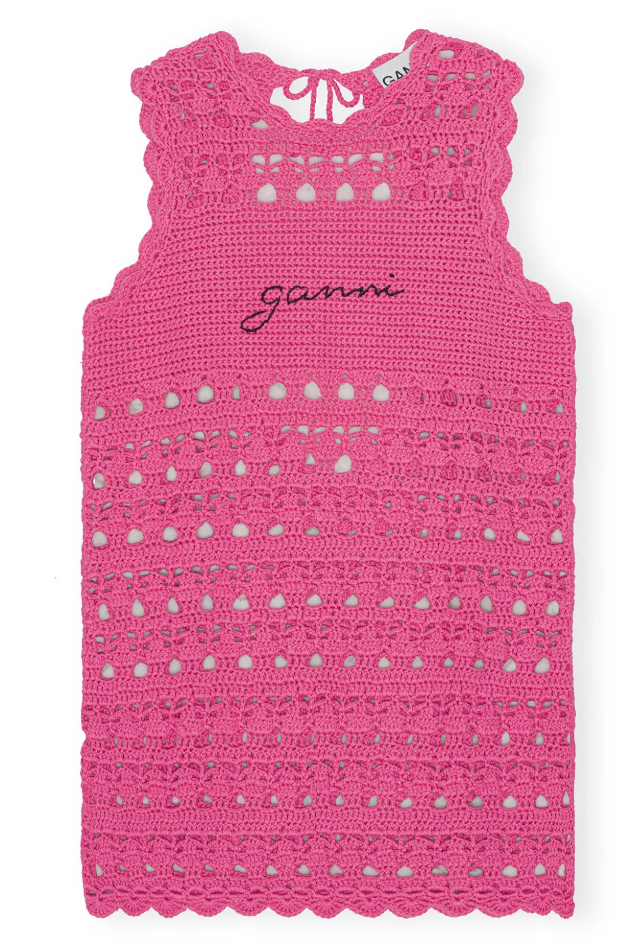 Discount GANNI Gehakelte Tunika Shocking Pink