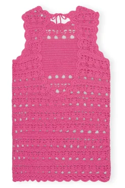 Discount GANNI Gehakelte Tunika Shocking Pink