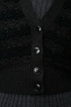 Sale GANNI Gehakelte Weste Mit V-Ausschnitt Black