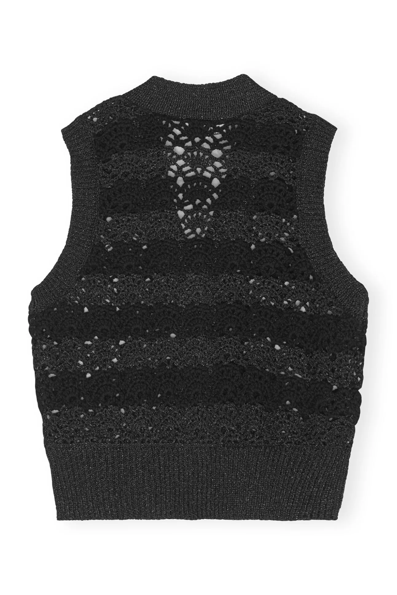 Sale GANNI Gehakelte Weste Mit V-Ausschnitt Black