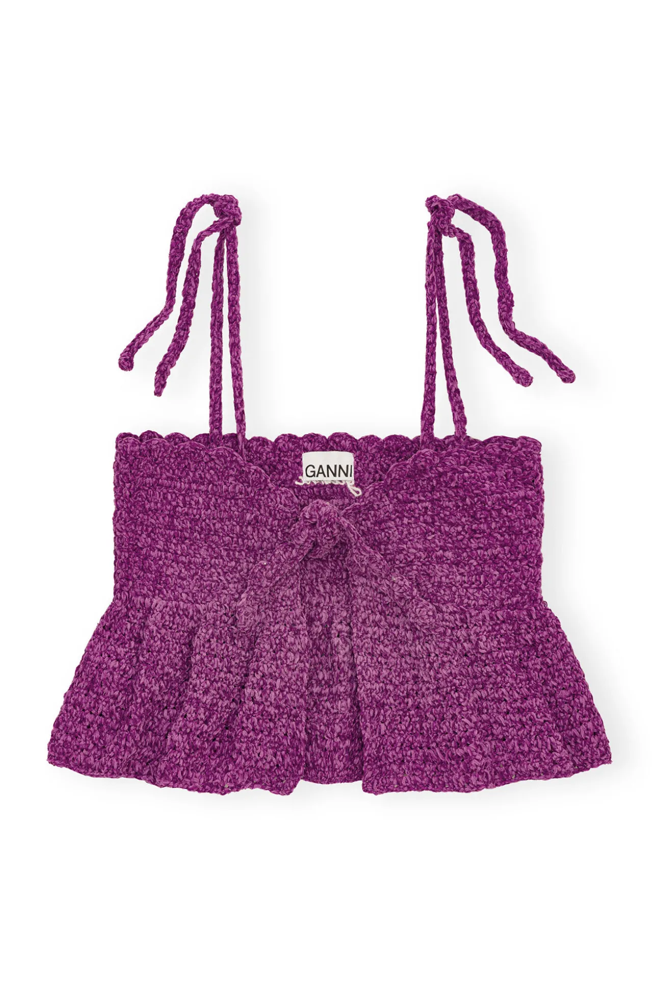 Hot GANNI Gehakeltes Bandeau-Tragertop Aus Velvet Sparkling Grape