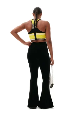 Clearance GANNI Gehakeltes Racerback-Bikinioberteil Golden Kiwi